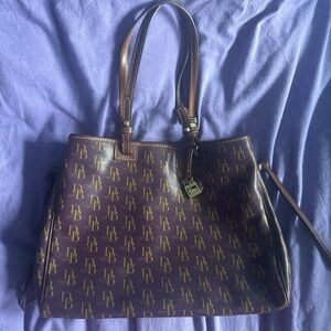 Dooney & Bourke Dark Purple Monogram Tote